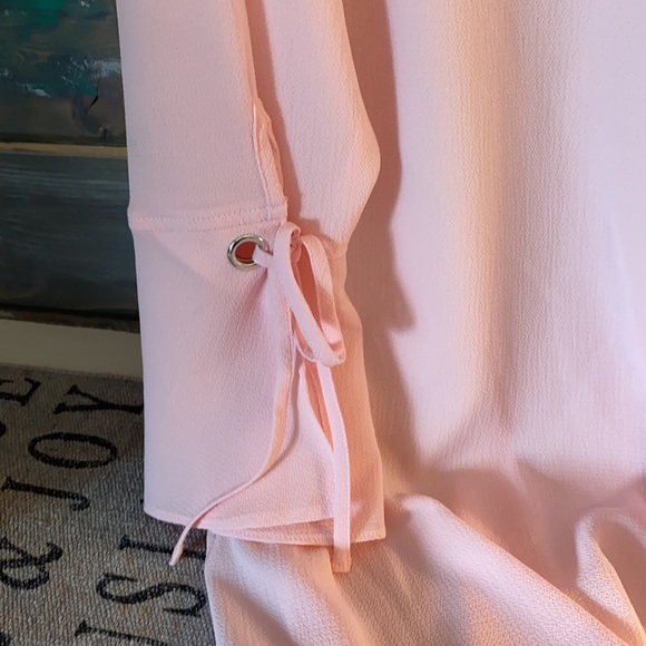 Ladies Laura pink blouse / long bow tie sleeve! - Picture 3 of 4